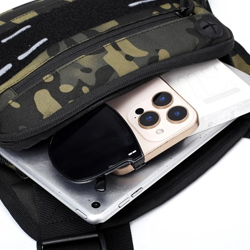 Outdoor Chest Bag For Men Front Rig Pouch Running Vest Phone Holder Tactical Sports Pack Hiking Fishing Molle Camping Backpack