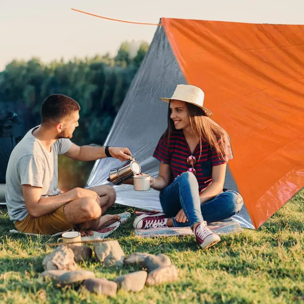 Outdoor Emergency Tent Survival Blanket Emergency Escape Camping Survival Tent Kit Insulation Blanket Mat Sleeping Bag Waterprof