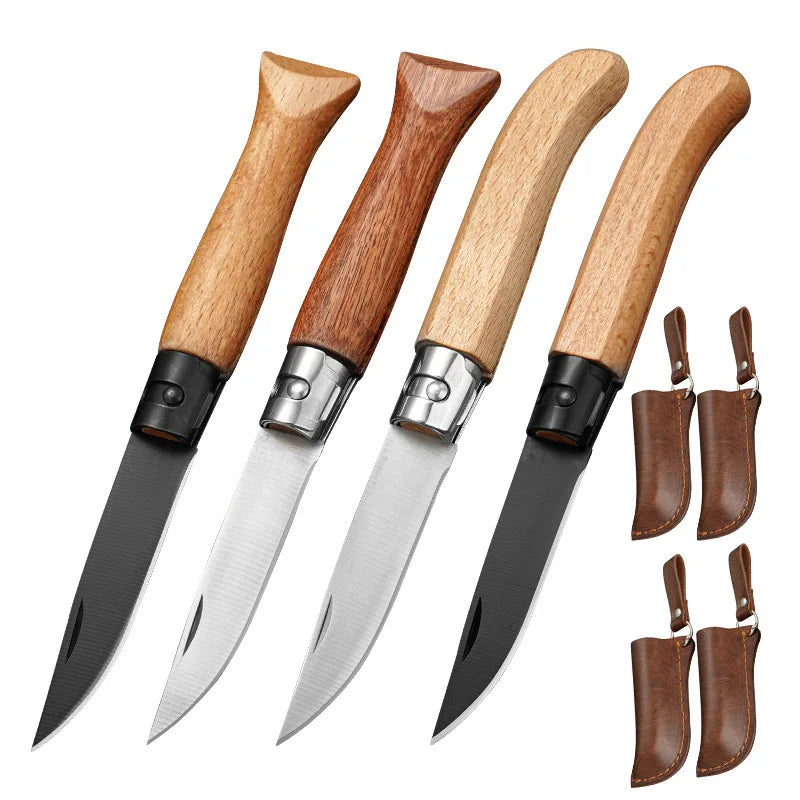 Stainless Steel Outdoor Knife Survival Hunting Knife Comfortable Wood Handle Quality 3CR13 Steel Camping Pocket Knife