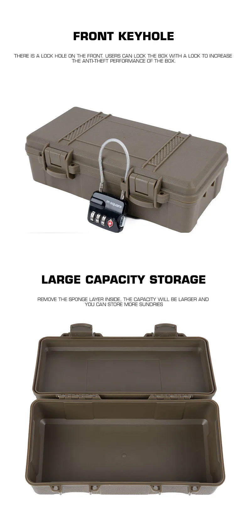 Tactical Gear Case Outdoor Shockproof Shooting Hunting Tools Flashlight Storage Camping Survival Toolbox