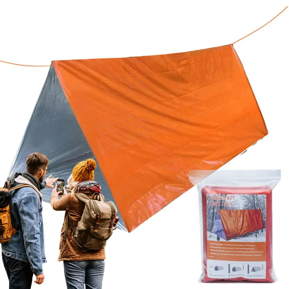 Outdoor Emergency Tent Survival Blanket Emergency Escape Camping Survival Tent Kit Insulation Blanket Mat Sleeping Bag Waterprof