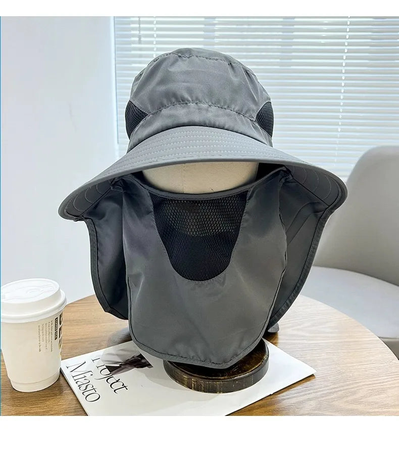 Summer Sun Hats Outdoor Fishing Hats Men's And Women's Camping Visors Bucket Hats Neck Flap Bucket Hats