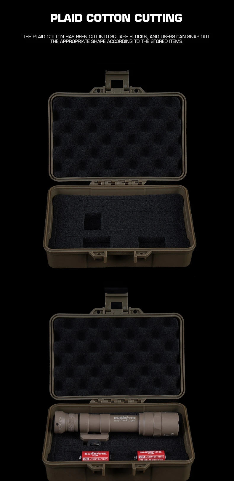 Tactical Gear Case Outdoor Shockproof Shooting Hunting Tools Flashlight Storage Camping Survival Toolbox