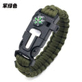 (No flint) Outdoor  Survival Umbrella Rope SOS Bracelet Emergency Rescue Bracelet Compass Sport Tactical  Whistle Bracelets