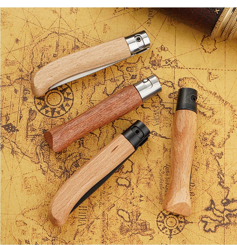 Stainless Steel Outdoor Knife Survival Hunting Knife Comfortable Wood Handle Quality 3CR13 Steel Camping Pocket Knife