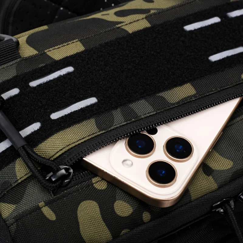 Outdoor Chest Bag For Men Front Rig Pouch Running Vest Phone Holder Tactical Sports Pack Hiking Fishing Molle Camping Backpack