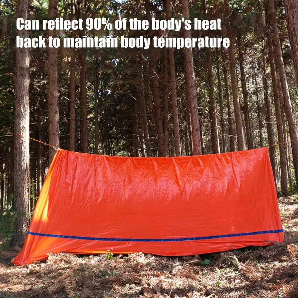 Outdoor Emergency Tent Survival Blanket Emergency Escape Camping Survival Tent Kit Insulation Blanket Mat Sleeping Bag Waterprof