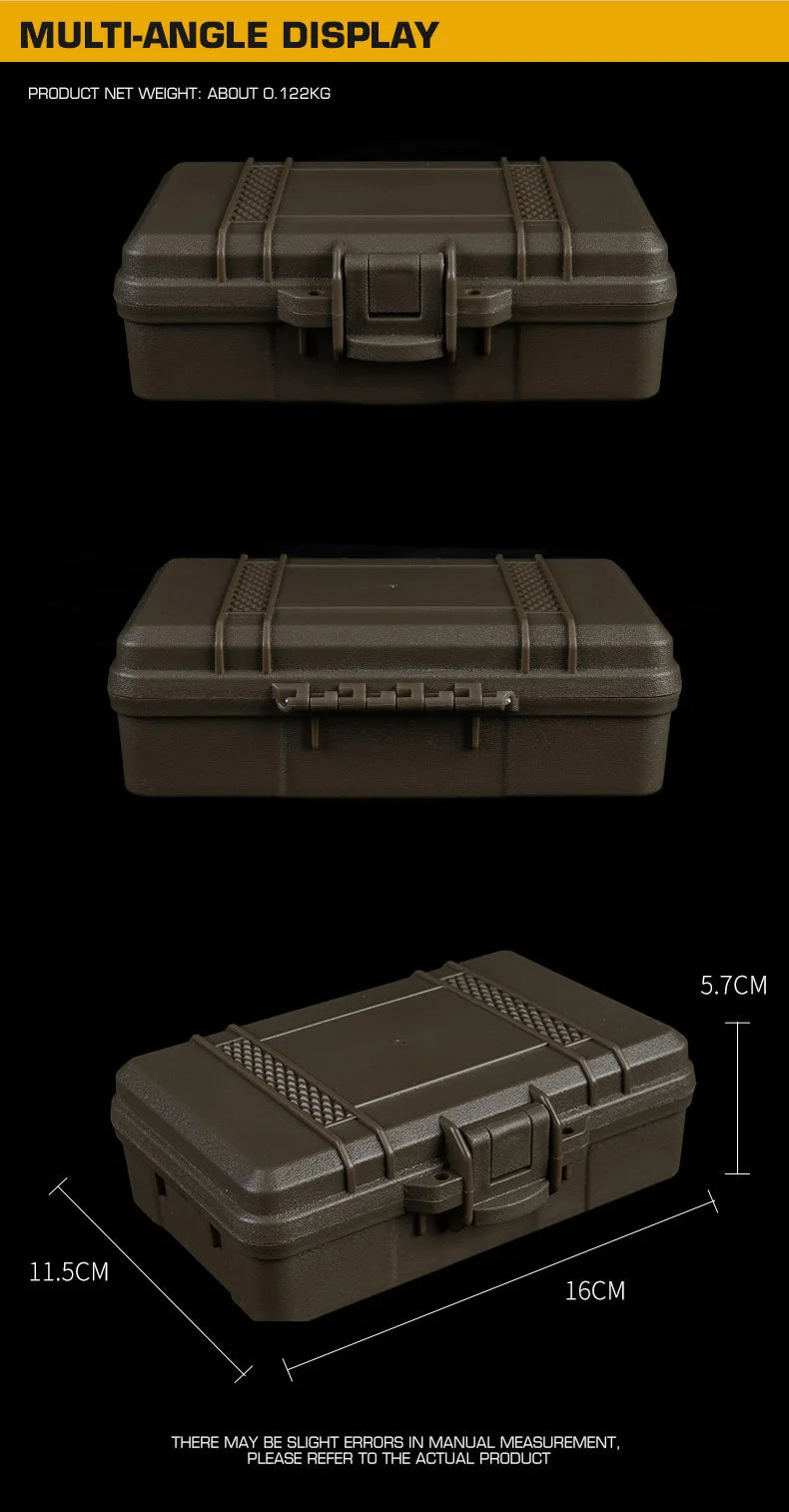 Tactical Gear Case Outdoor Shockproof Shooting Hunting Tools Flashlight Storage Camping Survival Toolbox