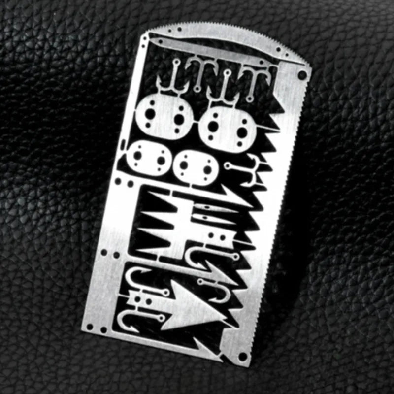 Outdoor Camping Outdoor Multifu Equipment Survival Tools Stainless Steel Card Fishing Portable Practical Hand Tools Supplies