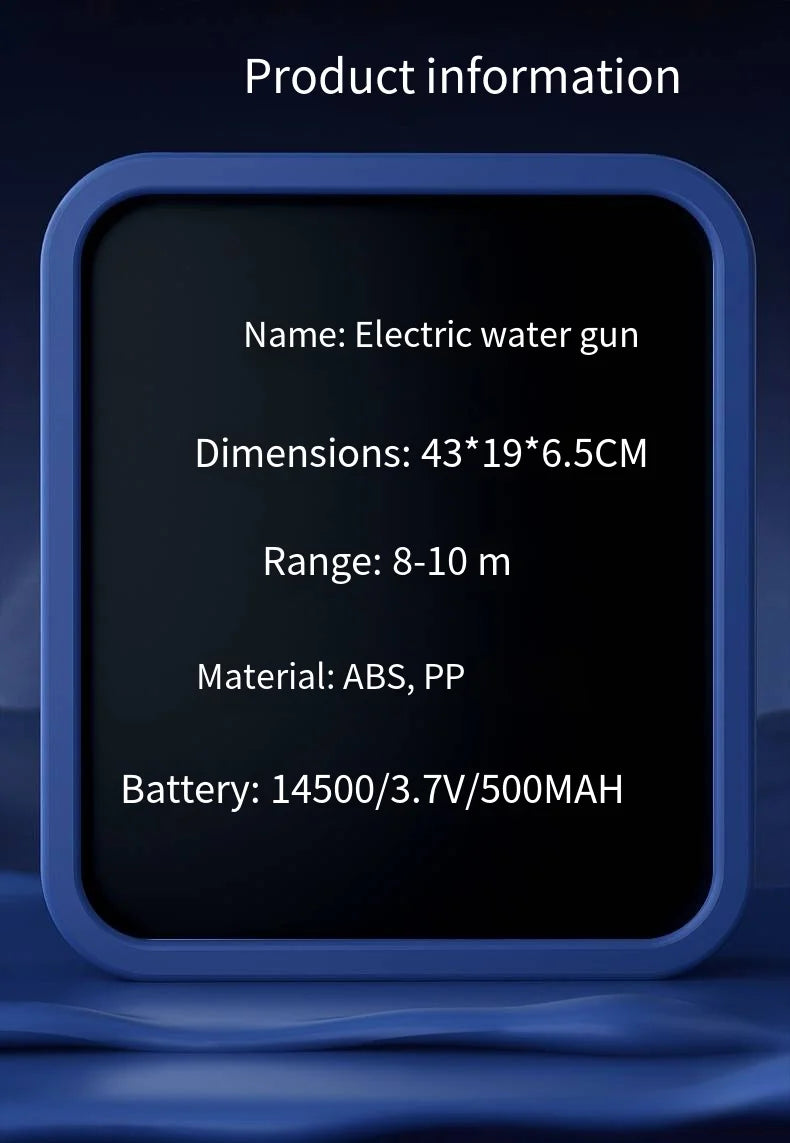 Children's Summer Outdoor Activity Electric High-Pressure Water Gun for Family Innovative Gift