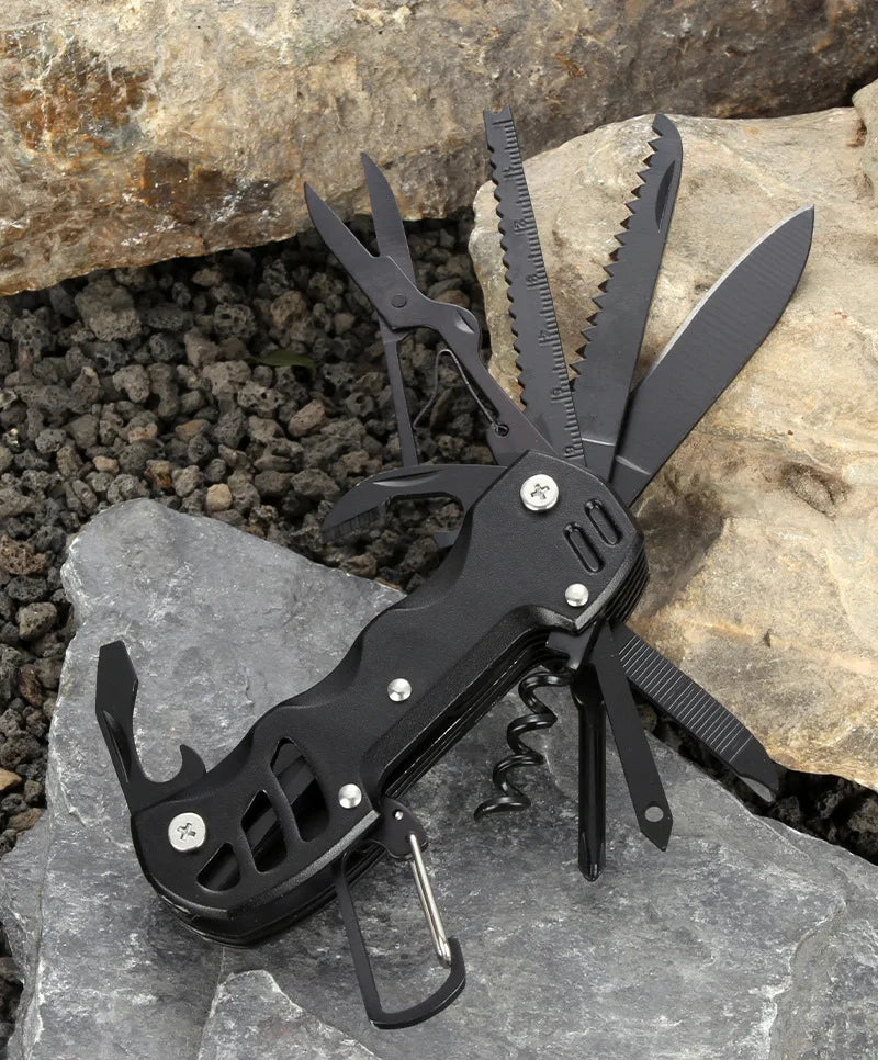 Swiss Army Knife Outdoor Multi-Function - Portable Folding Knife for Wilderness Survival, EDC Tool with Bottle Opener