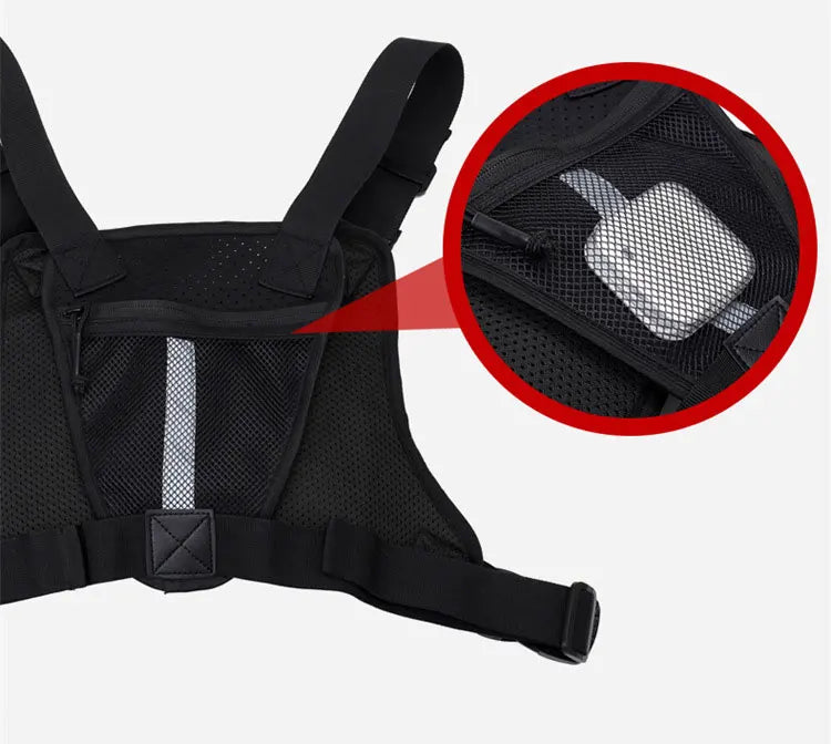 Outdoor Chest Bag For Men Front Rig Pouch Running Vest Phone Holder Tactical Sports Pack Hiking Fishing Molle Camping Backpack