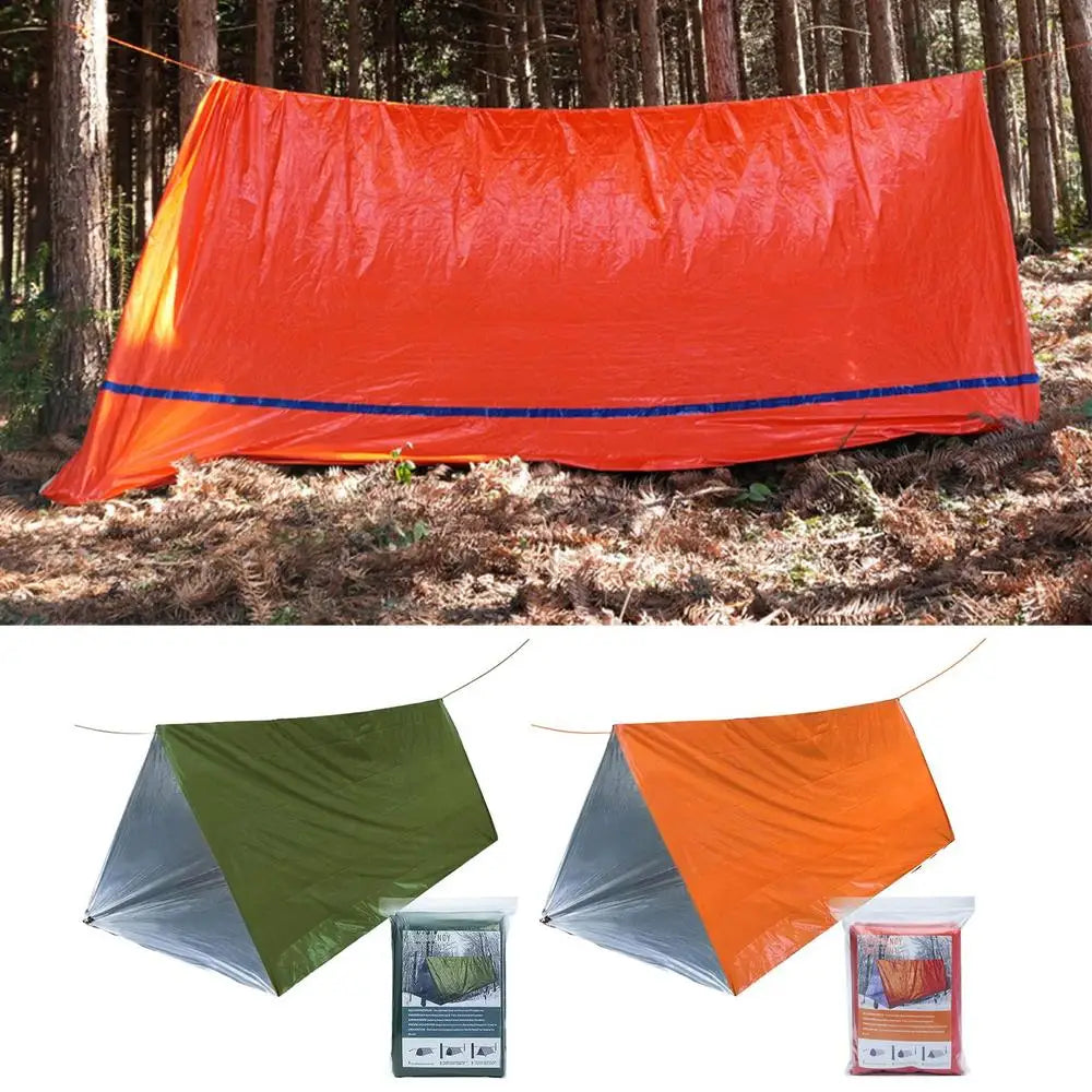 Outdoor Emergency Tent Survival Blanket Emergency Escape Camping Survival Tent Kit Insulation Blanket Mat Sleeping Bag Waterprof