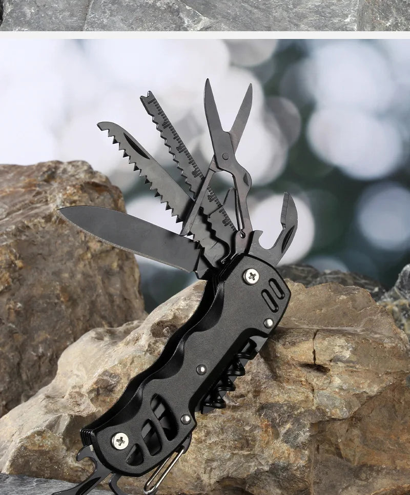 Swiss Army Knife Outdoor Multi-Function - Portable Folding Knife for Wilderness Survival, EDC Tool with Bottle Opener