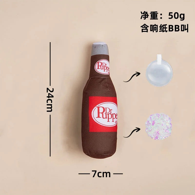 Dog Toy Series with Realistic Wine Bottle Design, Includes Crinkle Paper and Squeaker, Makes Sounds, in Stock, Chew-Resistant Toy That Won'T Be Chewed to Pieces