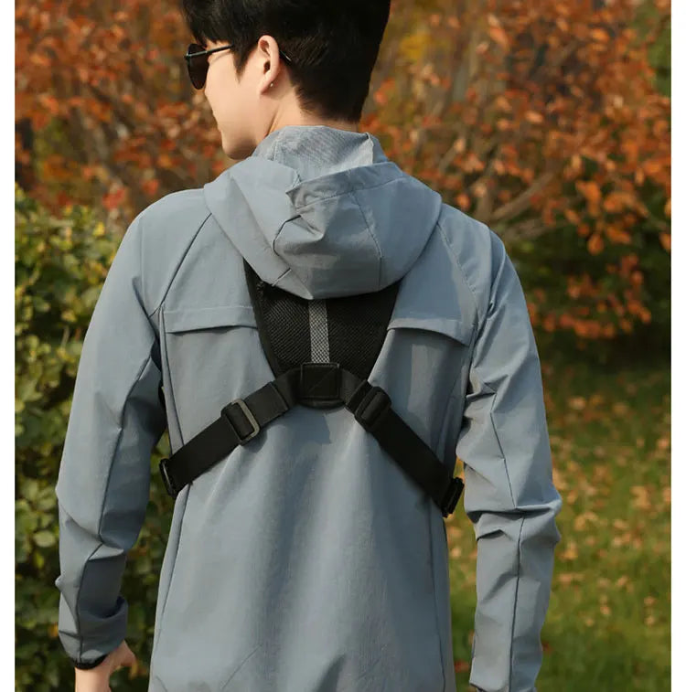 Outdoor Chest Bag For Men Front Rig Pouch Running Vest Phone Holder Tactical Sports Pack Hiking Fishing Molle Camping Backpack