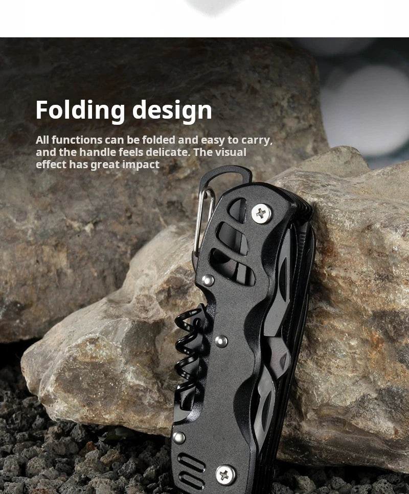 Swiss Army Knife Outdoor Multi-Function - Portable Folding Knife for Wilderness Survival, EDC Tool with Bottle Opener
