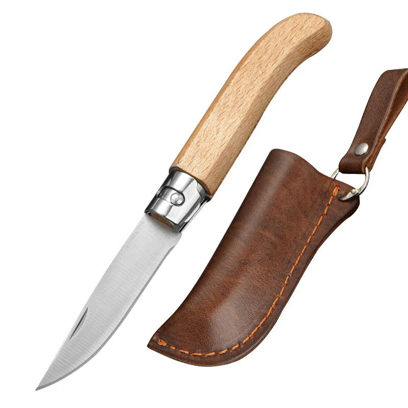 Stainless Steel Outdoor Knife Survival Hunting Knife Comfortable Wood Handle Quality 3CR13 Steel Camping Pocket Knife