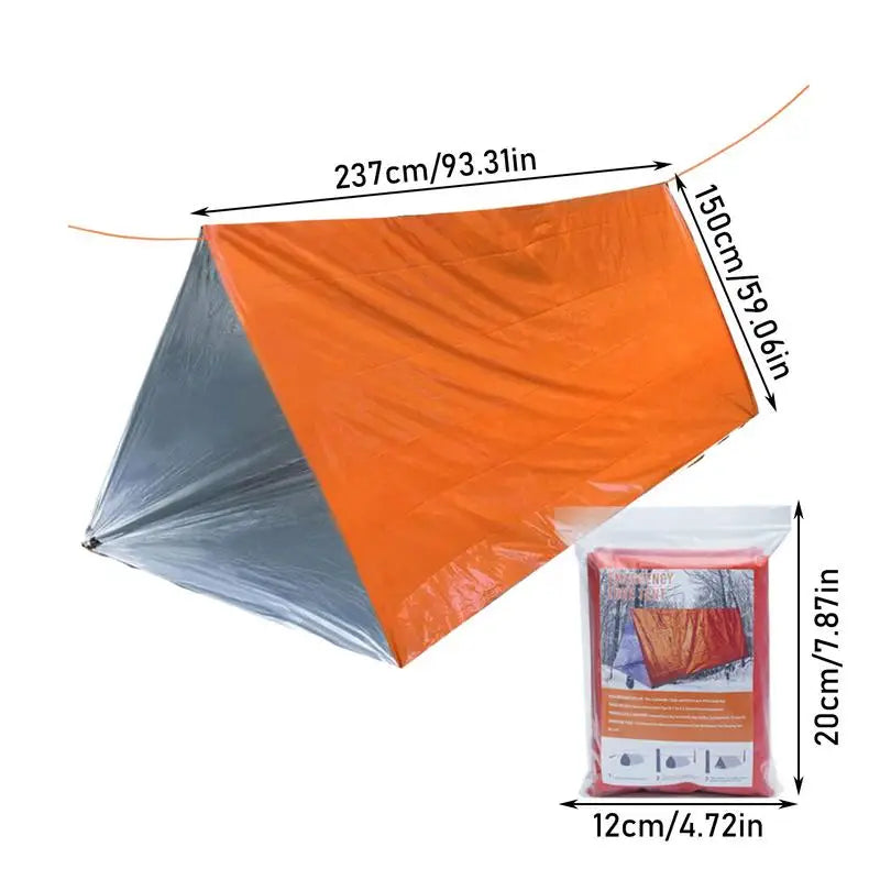 Outdoor Emergency Tent Survival Blanket Emergency Escape Camping Survival Tent Kit Insulation Blanket Mat Sleeping Bag Waterprof