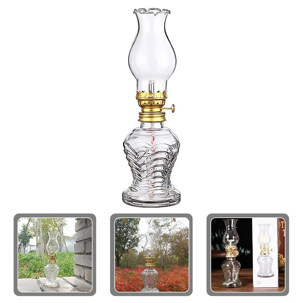 Outdoor  Oil Lamp Paraffin Light Oil Decoration Glass Lamps Desktop Adornment for Indoor Use Oil Lanterns
