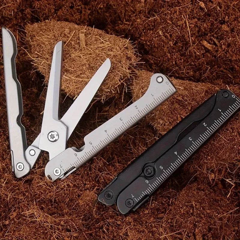 Stainless Steel Outdoor Survival Tool for Camping, Fishing, Hunting & EDC, Portable Multifunctional Folding Scissors