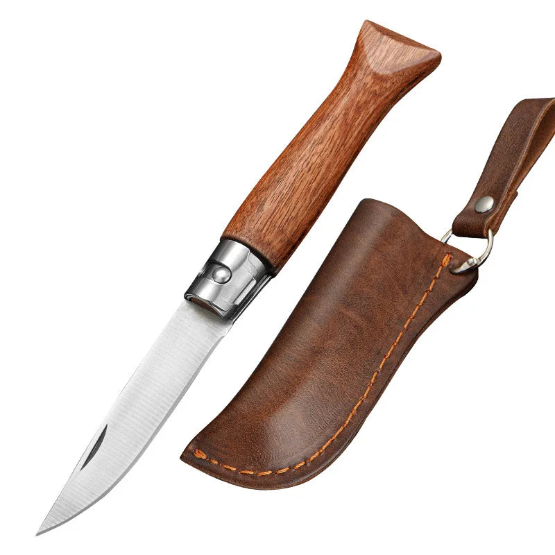 Stainless Steel Outdoor Knife Survival Hunting Knife Comfortable Wood Handle Quality 3CR13 Steel Camping Pocket Knife