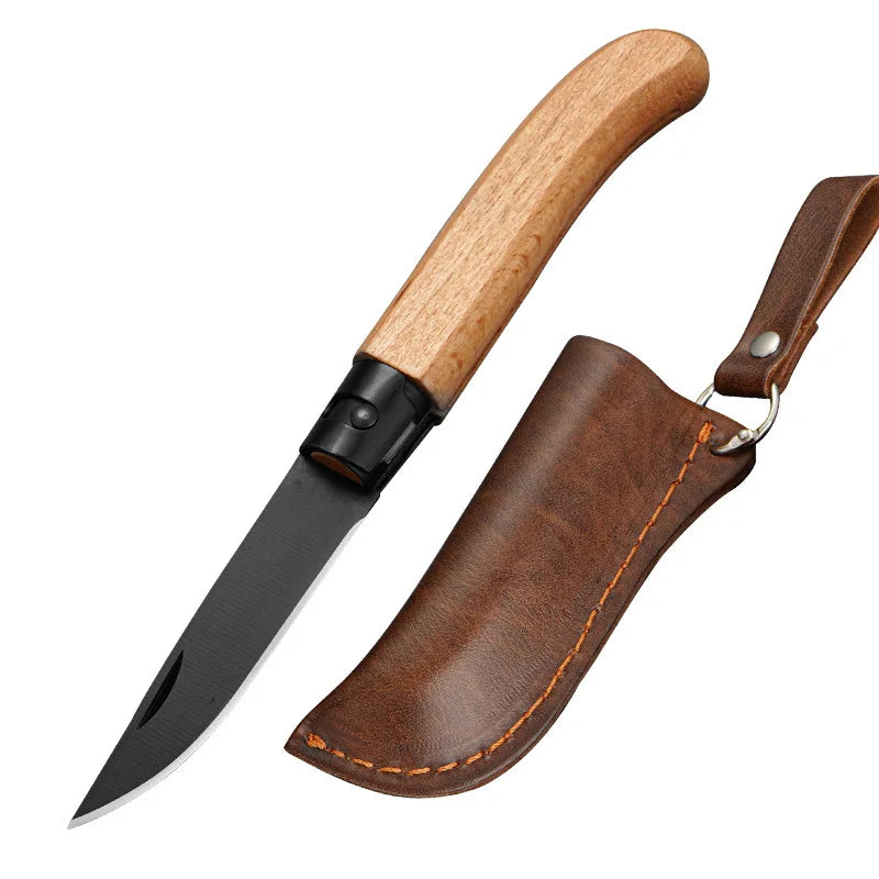 Stainless Steel Outdoor Knife Survival Hunting Knife Comfortable Wood Handle Quality 3CR13 Steel Camping Pocket Knife