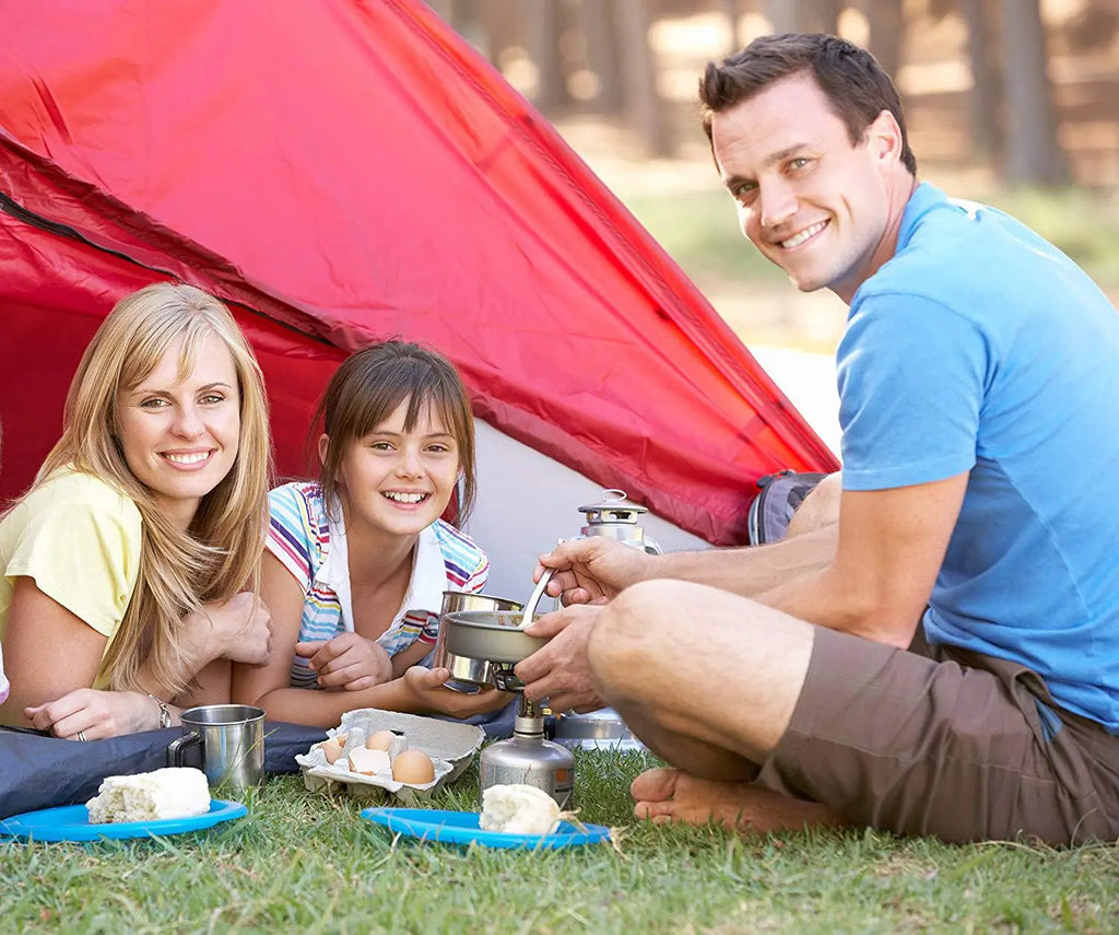 Outdoor cooking utensils, camping cookware, water heaters, tea pots, frying pans, portable outdoor stoves, camping tableware