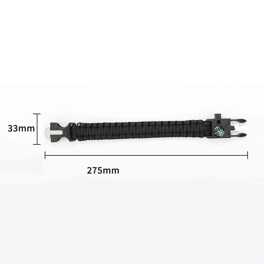 (No flint) Outdoor  Survival Umbrella Rope SOS Bracelet Emergency Rescue Bracelet Compass Sport Tactical  Whistle Bracelets