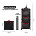 Outdoor Camping Tableware Storage Ventilated Net Bowl Basin Drying Net Foldable 4 Layers Storage Multifunctional Hanging Mesh