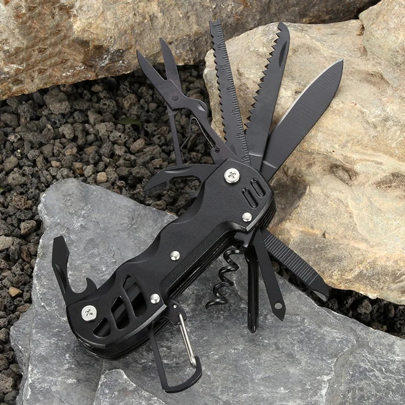 Swiss Army Knife Outdoor Multi-Function - Portable Folding Knife for Wilderness Survival, EDC Tool with Bottle Opener