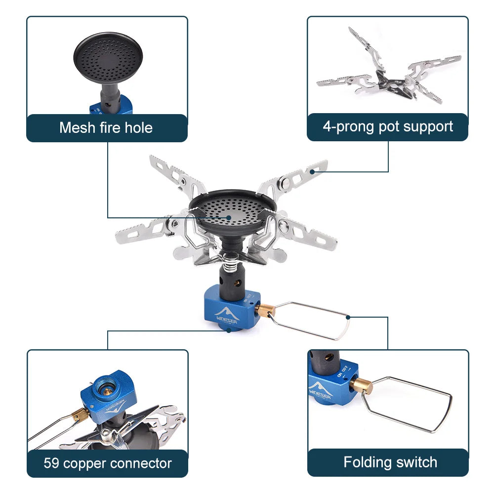 Outdoor Camping Gas Burner Outdoor Stove 3300W Camping Equipment Portable Tourist  Survival Bushcraft Kitchen