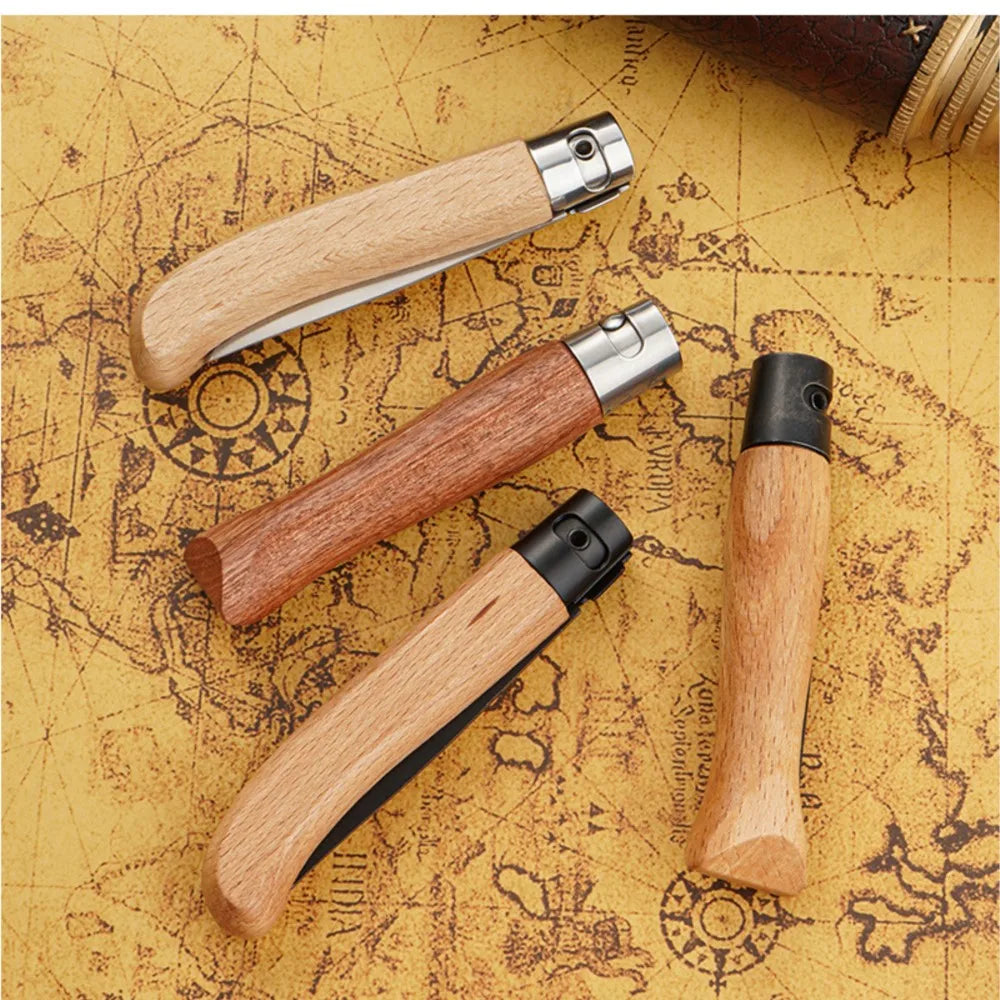 Stainless Steel Outdoor Knife Survival Hunting Knife Comfortable Wood Handle Quality 3CR13 Steel Camping Pocket Knife